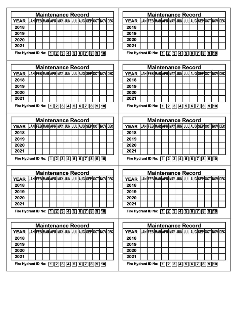 Fire Hydrant Maintenance Records 2018-2021 | PDF