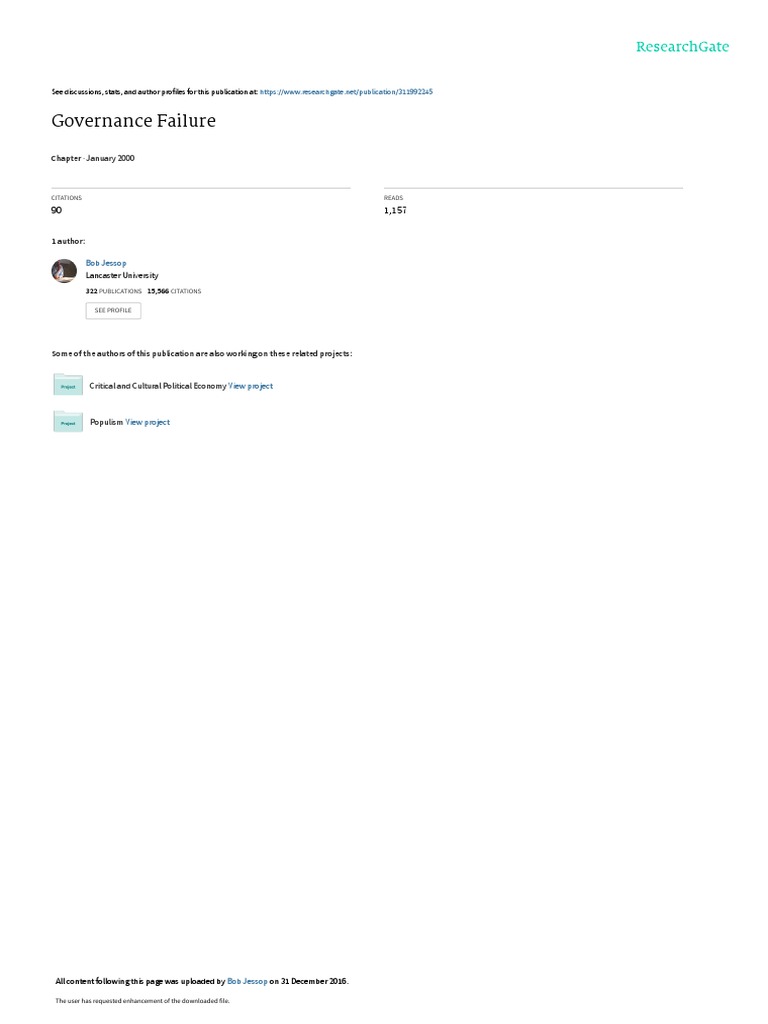 F 2000k Governance Failure | PDF | Market Failure | Governance