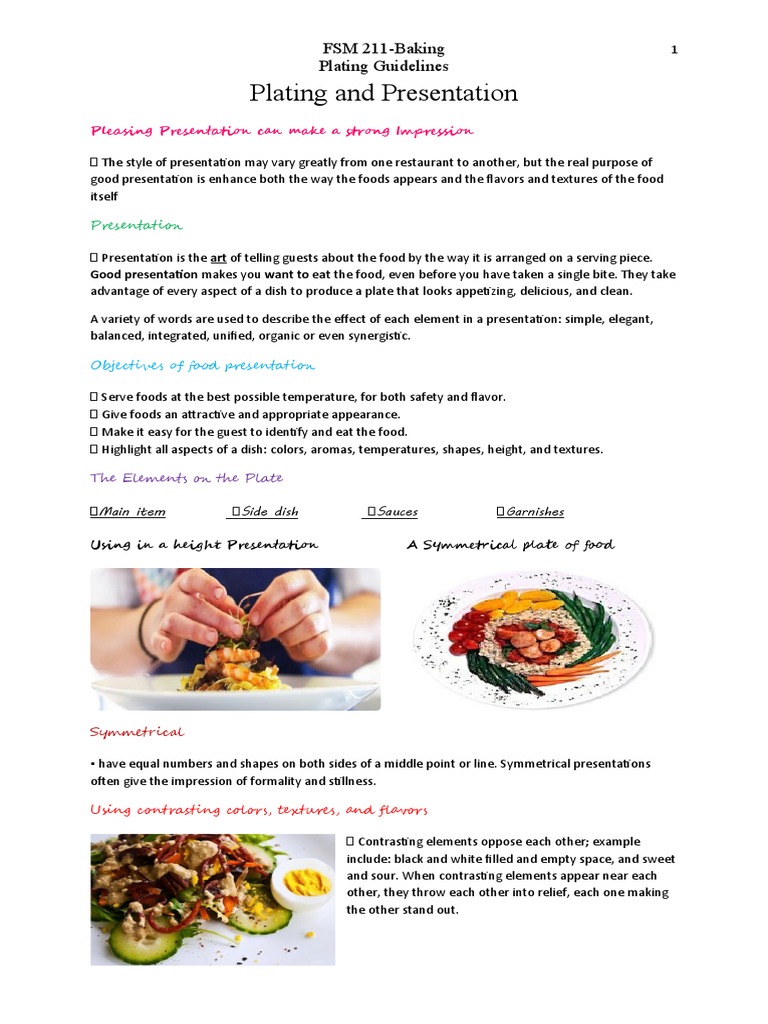 Plating and Presentation FSM 211Baking Plating Guidelines PDF