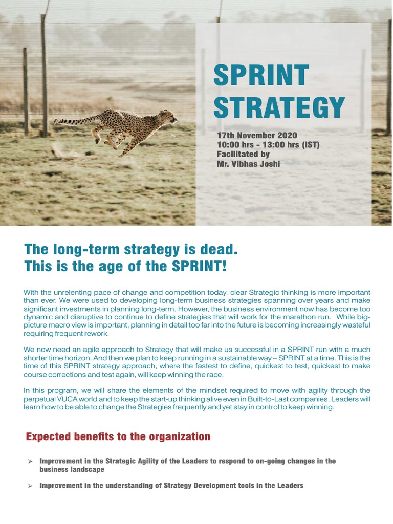 Sprint Strategy 17th Nov 2020 Pdf Strategic Management Leadership