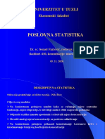 Poslovna Statistika: Univerzitet U Tuzli