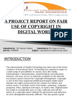 A Project Report On Fair Digital World: Submitted by - MR - Ananay Chopra Submitted To-Ms - Unanza Gulzar