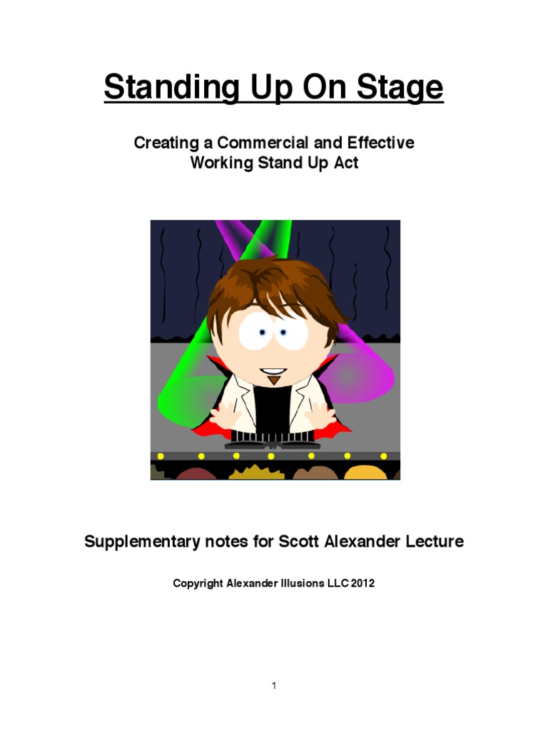 Scott Alexander Standing Up On Stage PDF Magic (Illusion) Entertainment