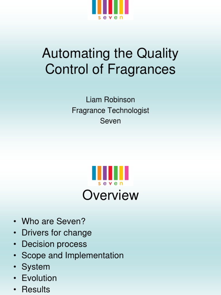 Automating The Quality Control of Fragrances: Liam Robinson Fragrance ...