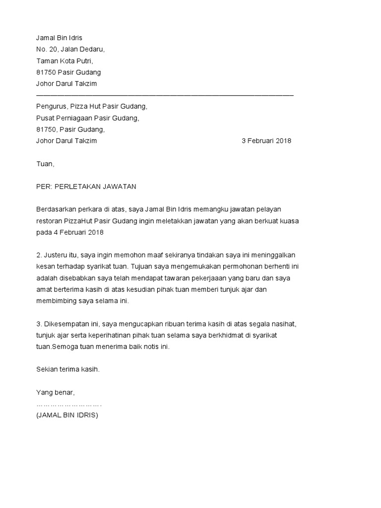 Borang Permohonan Pekerjaan Pdf