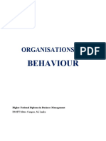 Organisations Of: Behaviour