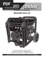 Generac 7550 Watt EXL Illustrated Parts List 