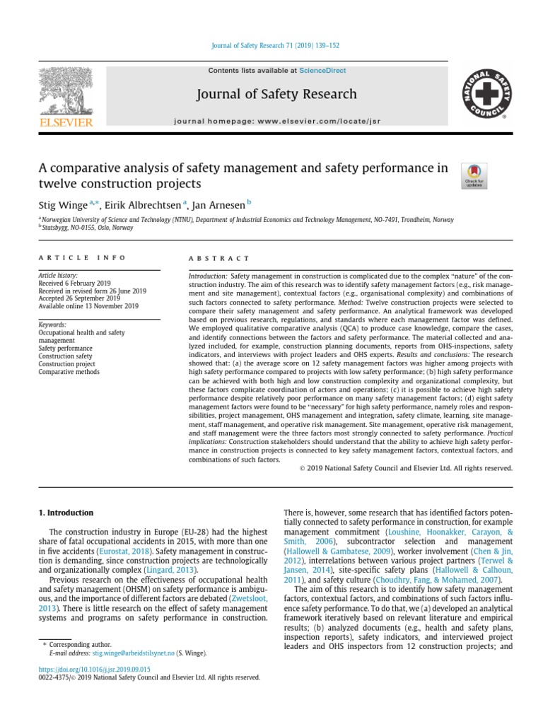 Construction Safety Management Analysis | PDF | Occupational Safety And ...