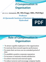 Role of Compensation in Organisation: Dr. G C Mohanta, Be, MSC (Engg), Mba, PHD (MGT)