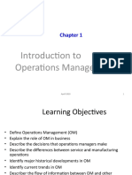 Introduction To Operations Management: April 2019