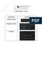 DevNursery Cheatsheet - Ruby