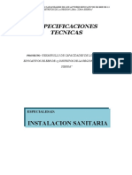 Especificaciones Técnicas - I. Sanitarias