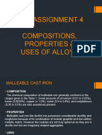 MMT Assignment 4 Compositions, Properties & Uses of Alloys