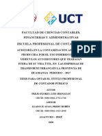 Auditoría ambiental de transporte urbano en Huamanga