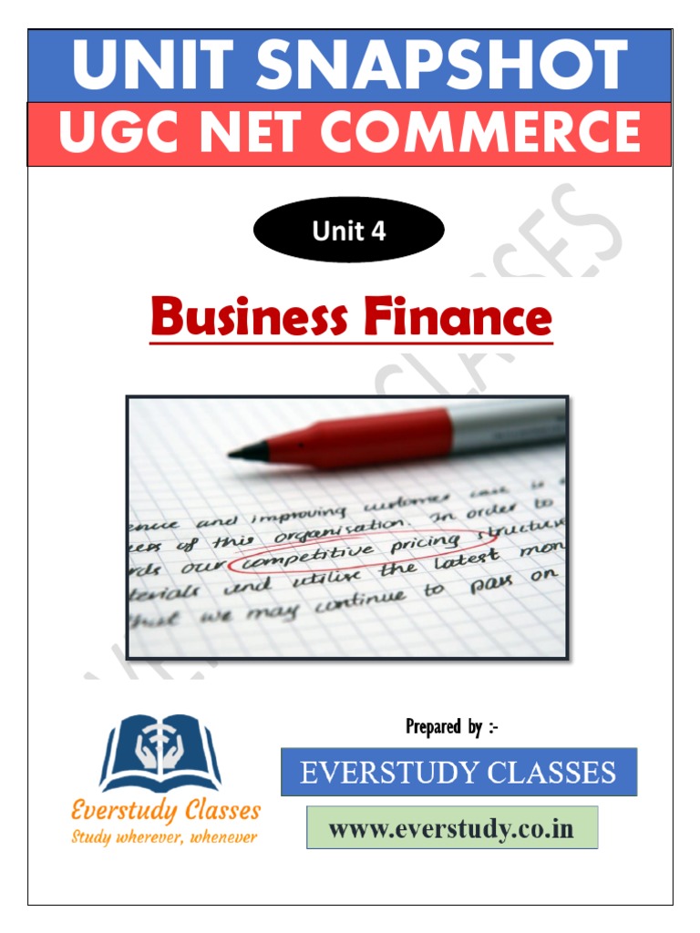 UGC NET Commerce: Business Finance Overview | PDF | Net Present Value ...