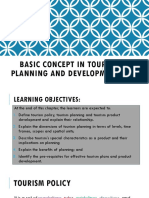 Basic Concept in Tourism Planning & Development