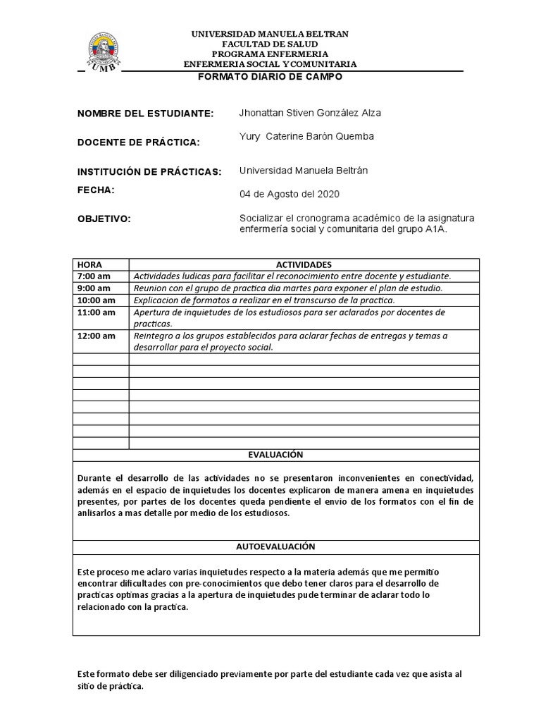 Formato Semana 1.1 | PDF | Crecimiento personal y profesional ...