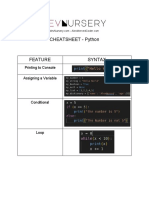 DevNursery Cheatsheet - Python