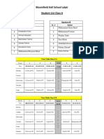 Student List & Time Table (Class 6,7 & 8)