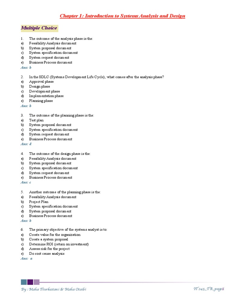 Systems Analysis and Design Overview | PDF | Software Development ...