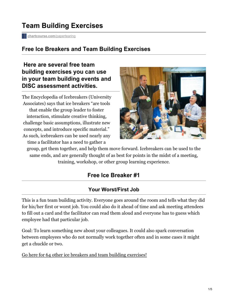 Team Building Exercises PDF | PDF | Competition | Auction