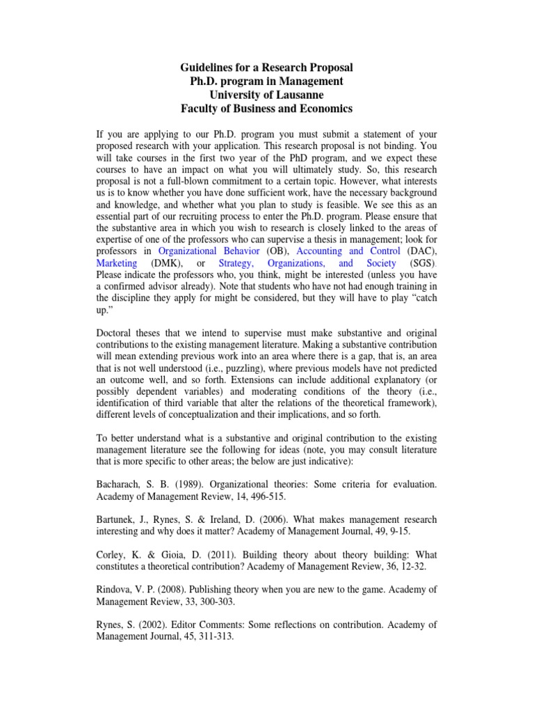 Ph.D. Research Proposal Guidelines | PDF | Doctor Of Philosophy ...