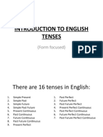 Introduction To English Tenses: (Form Focused)