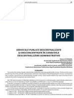 Serviciile Publice Descentralizate Şi Desconcentrate În Condiţiile Descentralizării Administrative