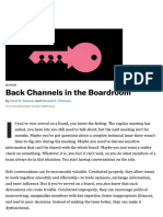 Back Channels in The Boardroom