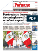 El Peruano: Perú Registra Descenso de Contagios y Cifras Económicas Positivas