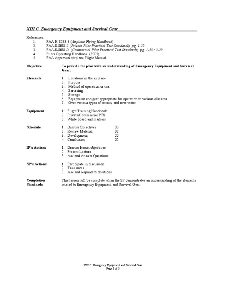 Emergency Equipment and Survival Gear PDF Aviation Aerospace