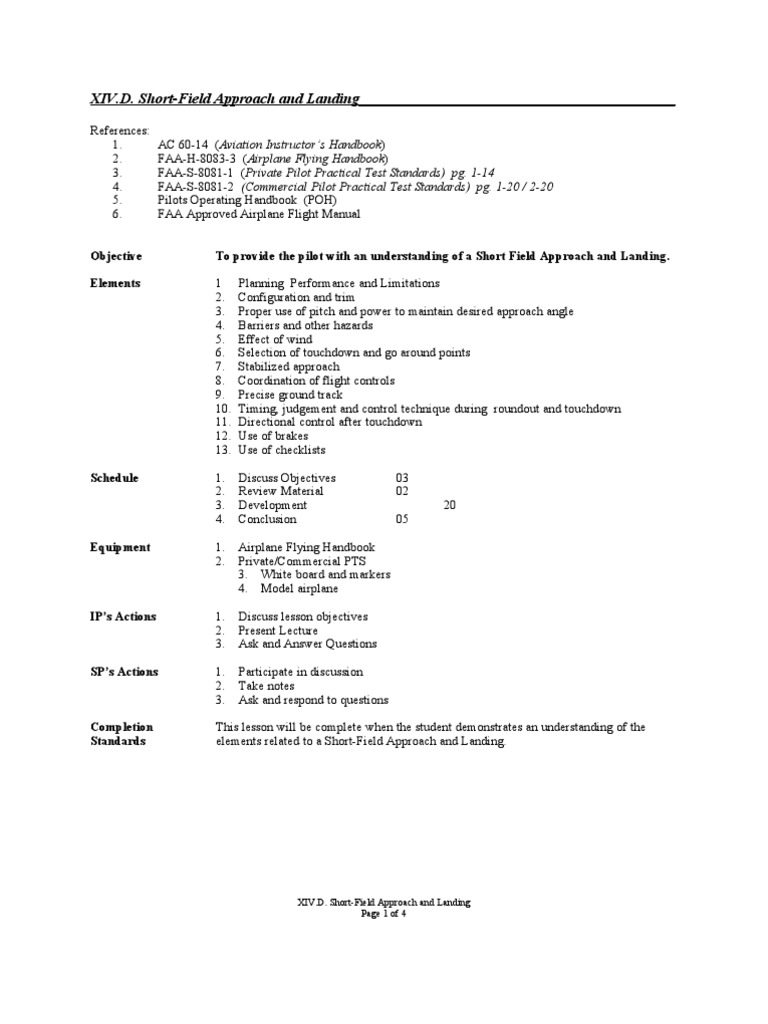 Short-Field Approach and Landing Guide | PDF | Flight Instructor | Runway
