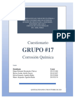 CUESTIONARIO Grupo #17, Corrosion Quimica