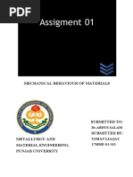 Assigment 01: Mechanical Behaviour of Materials