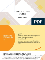 Application Form: LC Baku Khazar