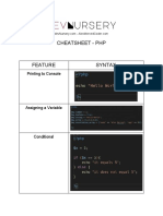 DevNursery Cheatsheet - PHP