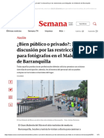 ¿Bien Público o Privado - La Discusión Por Las Restricciones para Fotógrafos en El Malecón de Barranquilla