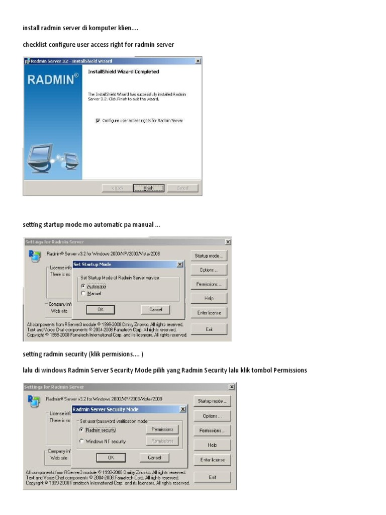 Install Radmin Server Di Komputer Klien | PDF