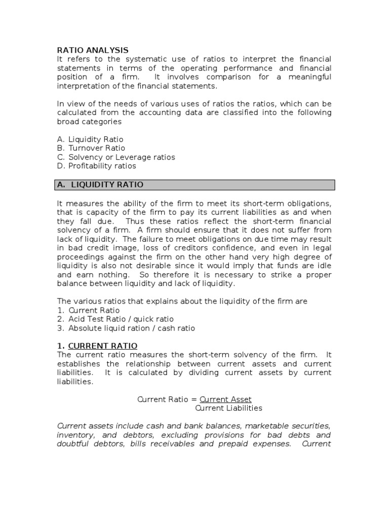 Financial Ratio Analysis Overview | PDF