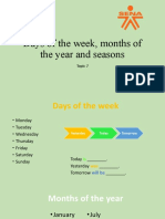 Days of The Week, Months of The Year and Seasons: Topic 7