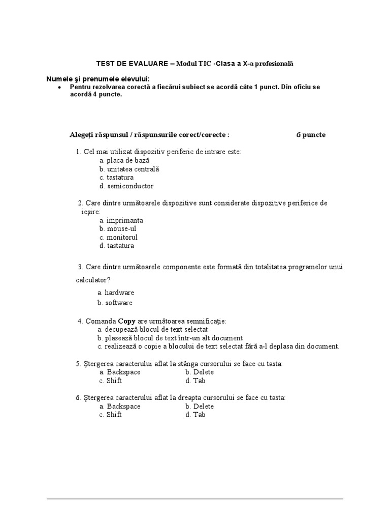 Test TIC | PDF