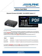 Alpine Card Note: Bluetooth Firmware KCE-400BT / IXA-W407BT Update 3.11