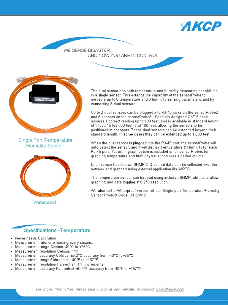 Dual Temperature & Humidity Sensor | PDF | Sensor | Temperature