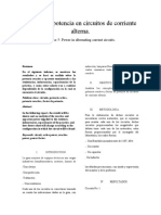 Practica 5: Potencia en Circuitos de Corriente Alterna.