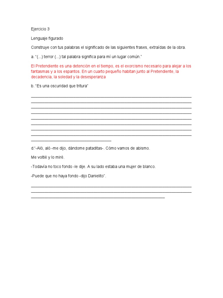 Ejercicio 3 | PDF | Artes del Lenguaje y Comunicación | Estudios de ...