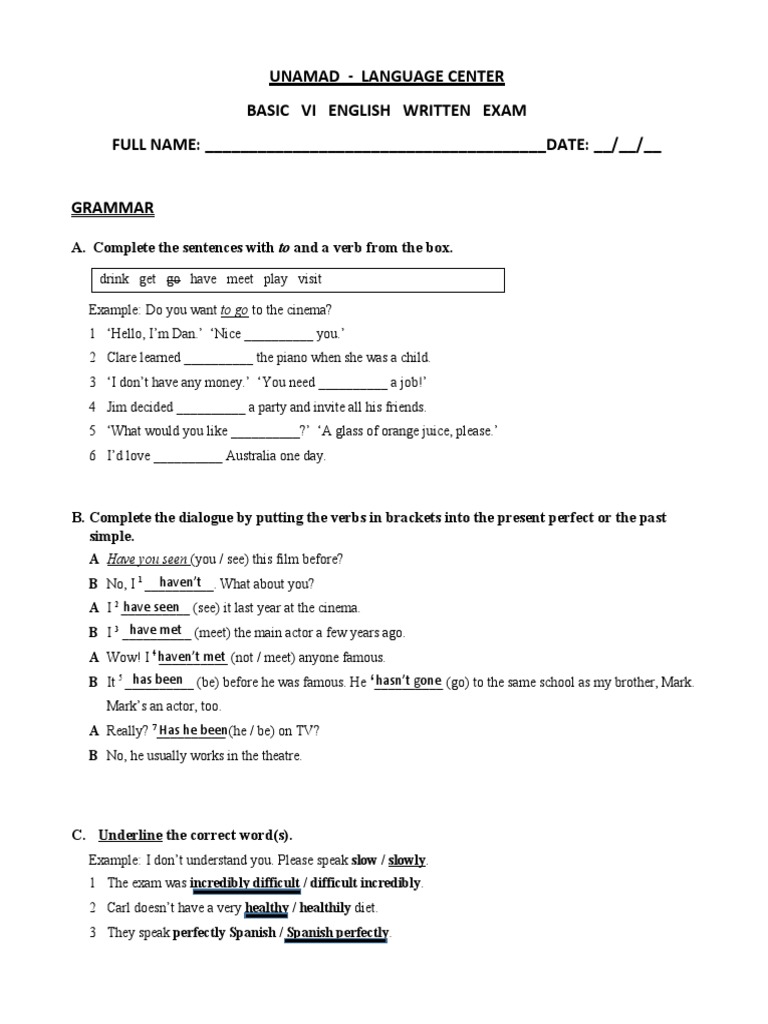 English Exam for Beginners | PDF | Home & Garden | Poetry