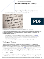 'Fascism' - The Word's Meaning and History