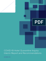 COVID-19 Hotel Quarantine Inquiry Interim Report and Recommendations 