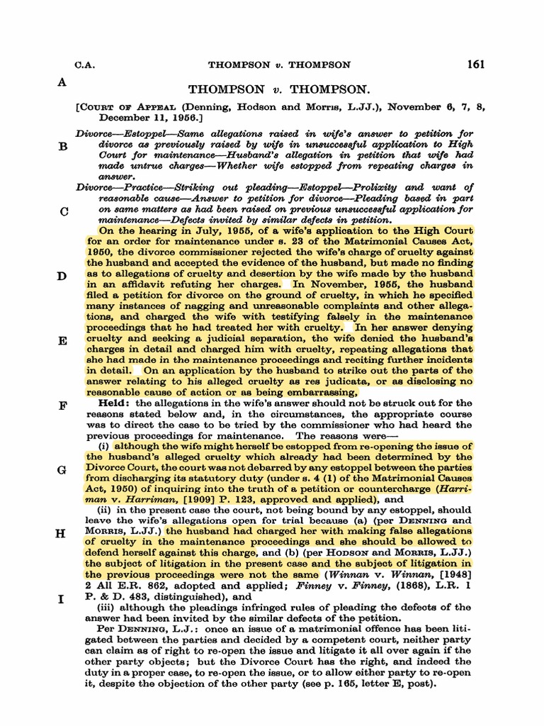 Thompson V Thompson PDF Download Free PDF Estoppel Res Judicata