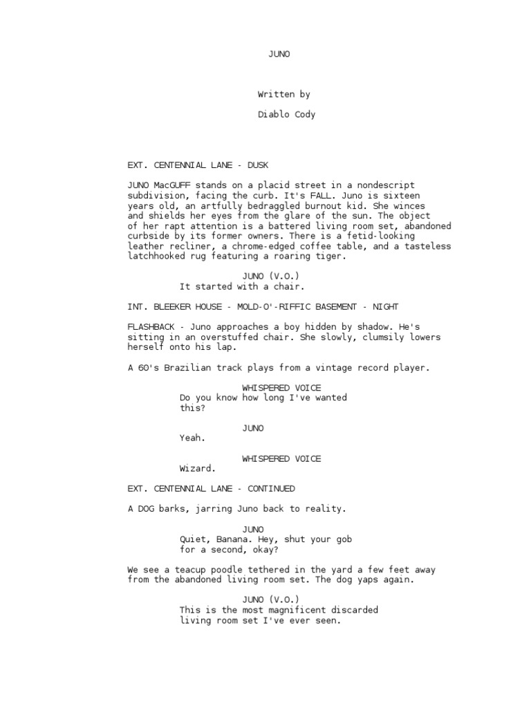 Juno Final Script | PDF | Art